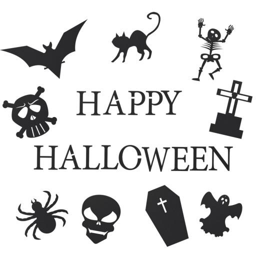 Halloween ozdoby Dekorácie Set nápisy figúrky