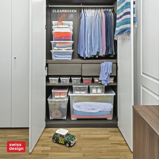 Úložný box s vekom 10 l CLEAR