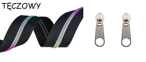 LuxTextil Zips Zips 5mm ŠPIRÁLA + 2 Zips Zipsy 1m RAINBOW
