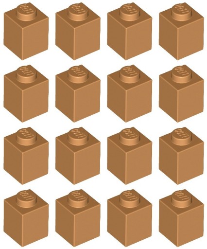 LEGO 3005 BRICK 1x1 nugát stredný (9g) 16 ks.