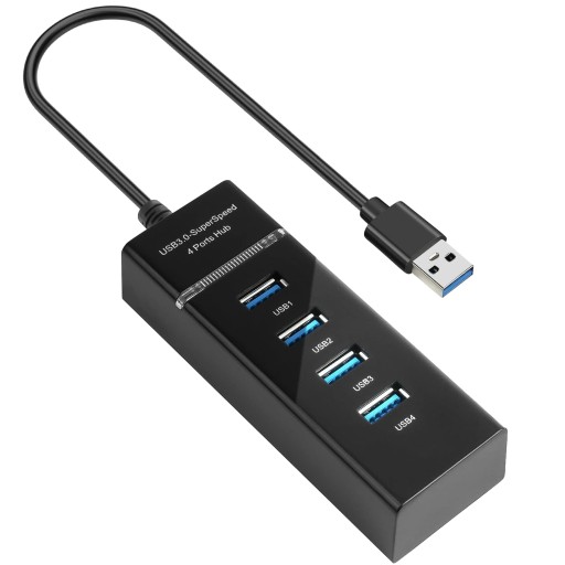 USB HUB 4-PORTOVÝ ROZDEĽOVAČ RÝCHLY USB 3.0 ROZBOČOVAČ 4 PORTY 5 Gb/s