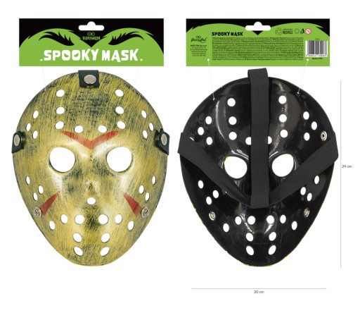 Zlatá strašidelná maska na Halloween Piatok 13. horor