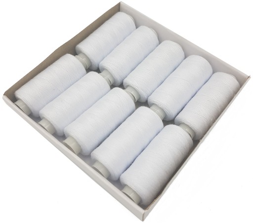 Polyesterová NIT do STROJA, 10 ks, ručný šijací stroj, biela