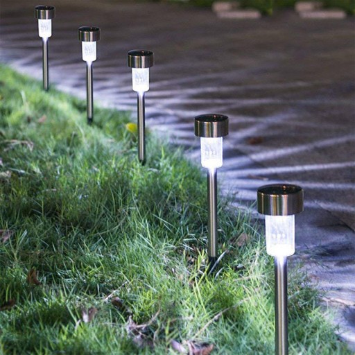 Záhradné svietidlo SOLAR inox, vstavaná STUDENÁ LED