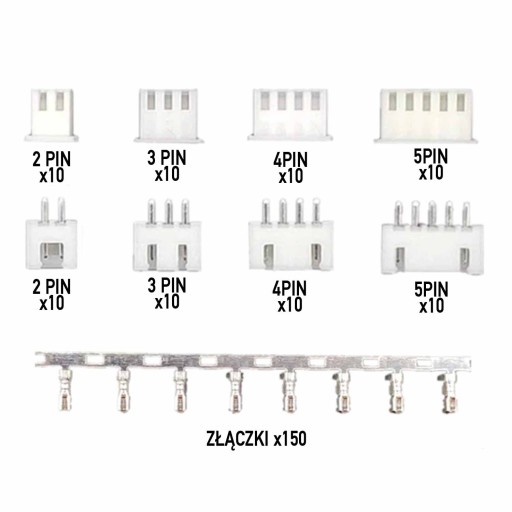 JST XH2.54 samec samica konektor 2 3 4 5 pin BOX