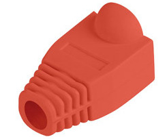 Gumový kryt na zástrčku RJ45, 100 kusov, červený