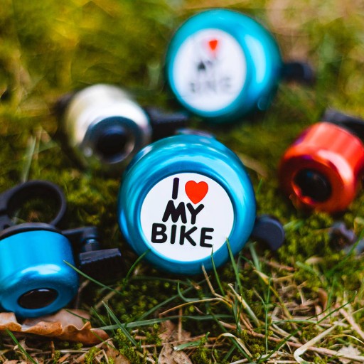 Milujem svoj bicykel strieborný zvonček na bicykel