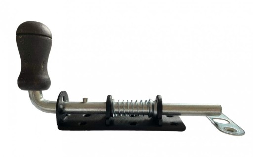 Pružinová západka s drevenou rukoväťou, čierna 150x30mm WSPU 150c pre brány