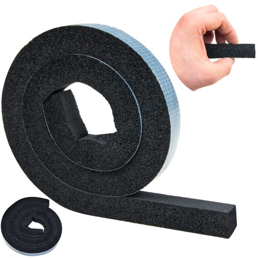 Zvukovoizolačná pena Bitmat tesnenie 19 mm x 2 cm x 100 cm čierna - perfektné