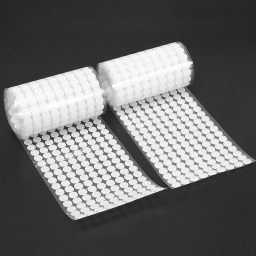 Samolepiace krúžky na suchý zips 15mm 60 párov BIELY