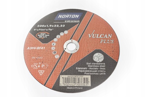 NORTON Vulcan Plus nerezový rezací kotúč 1,9 x 230