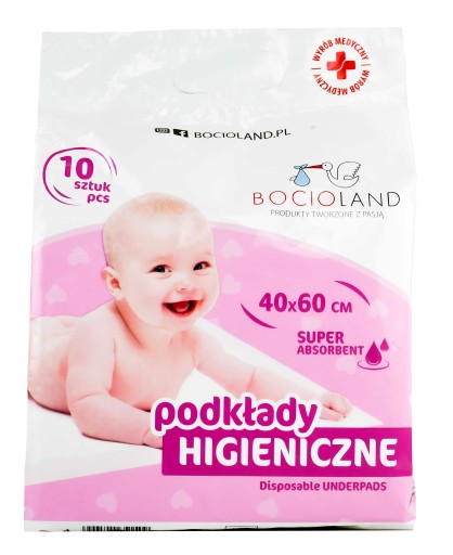 Hygienické vložky 40x60 BOCIOLAND savé jednorazové podložky x10 BOC0150