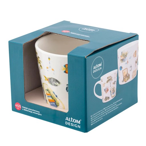 Porcelánový rybársky hrnček Altom Design na kávu a čaj, 400 ml, ako darček