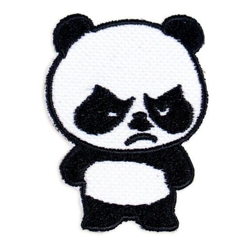Nažehľovacia nášivka Panda rozrušená a nahnevaná
