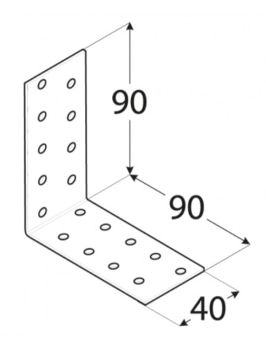 MONTÁŽNY UHOL KONEKTOR 90x90x40 KM16 10 ks.