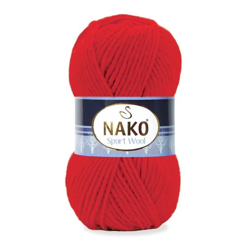 Priadza NAKO SPORT WOOL, akrylová vlna 4738 červená