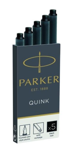 Náplne do pera Parker Quink, čierne, 5 ks.