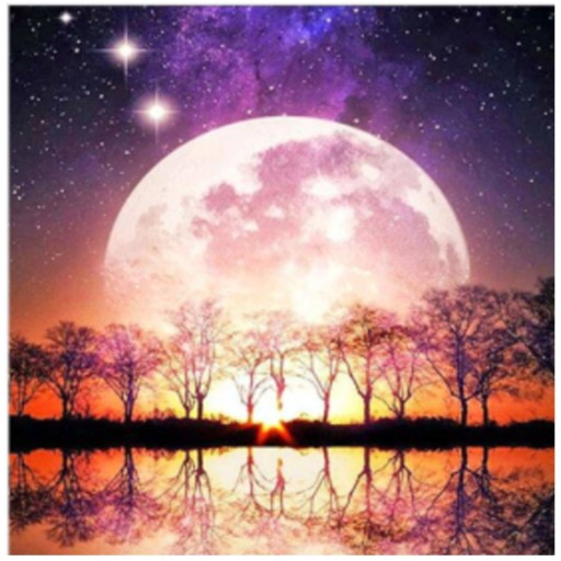 DIAMANTOVÁ VÝŠIVKA MOON Diamantová maľba 5D OBRÁZOK 5D diamantové maľby