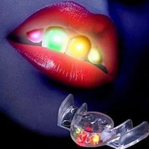 Svietiaci RGB LED kryt zubov, osvetlenie svietiacich LED zubov