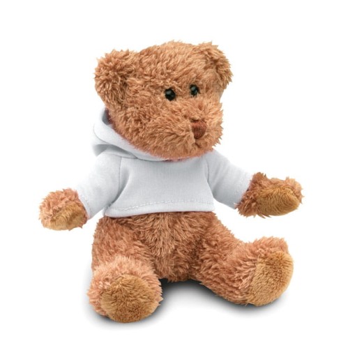 MASKOT MEDVEĎOV V MIKINE S KAPUCNOU, červená