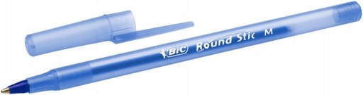 Modré guľôčkové pero BIC Round Stick s uzáverom 1 ks