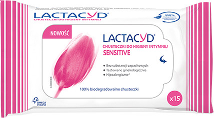 Lactacyd Sensitive Intímne obrúsky 15 ks.