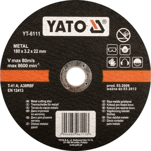 Rezný kotúč na kov 125x1,2x22 mm / YT-5923 /