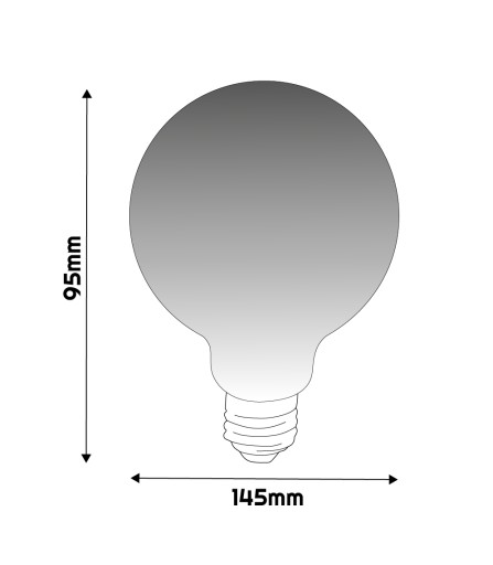 E27 LED žiarovka 6W 300lm 2200K Filament Smoke G95 Warm Color