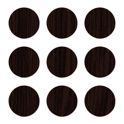 Samolepiace čiapky na nábytok, farba Wenge, priemer 20 mm