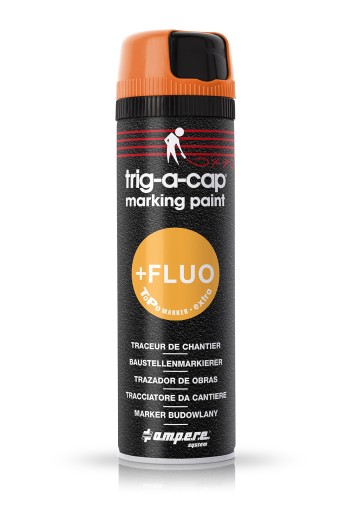 Geodetická farba Sprej FLUO AMPERE oranžová Trig-a-Cap Extra