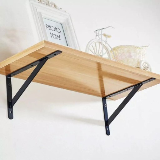UHLOVÁ KONZOLA OCEĽOVÁ PODPORKA POLICE PRE POLICU 250X200 MM ČIERNA