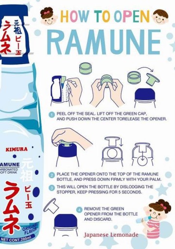 Japonský pomarančový nápoj Ramune ORANGE - 200 ml.