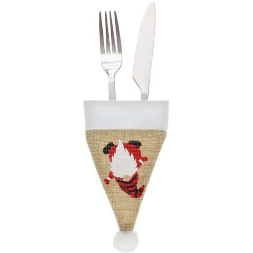 Obal na príborový kufrík SANTA HAT škriatok vianočná dekorácia