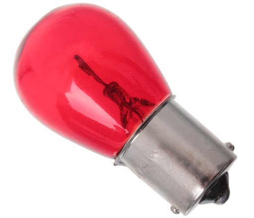 Červená dorazová žiarovka P21W 12V 21W BA15S