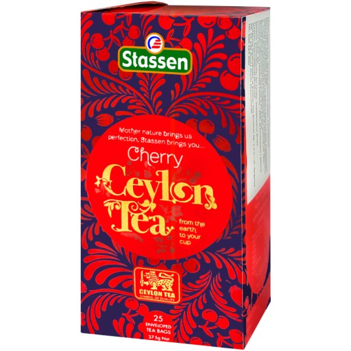STASSEN Čerešňový čaj - Cejlónsky čierny čaj - ČERŠEŇ - 25 VRECOV