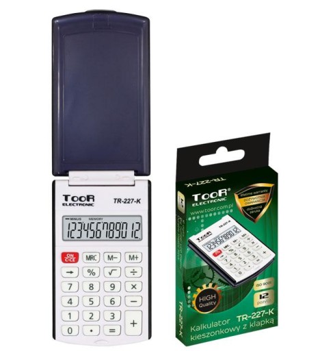TOOR TR-227 12-polohová vrecková kalkulačka s chlopňou