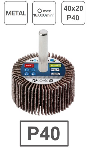 Lamelový brúsny kotúč 40x20x6 G40 Hoegert HT8D001