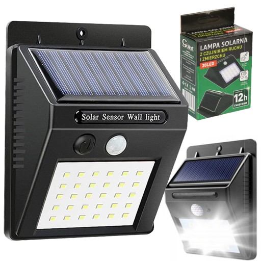 20LED SOLÁRNE LAMPY S POHYBOVÝM A SNÍMAČOM SÚMRAK