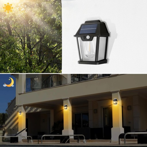LED SOLÁRNE LAMPY VONKAJŠIE NÁSTENNÉ LAMPY SÚMRAK SNÍMAČ POHYBU