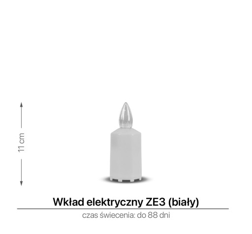 Elektrická LED vložka 11 cm Biela ZE3 s 2xAA batériami Promyk 4