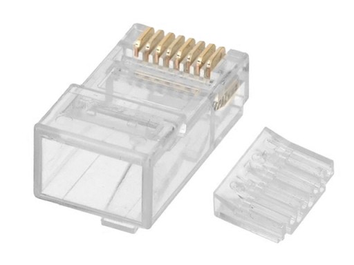 RJ45/8P8C UTP zástrčka kat.6, krútená dvojlinka, lanko AWG24-27, 10 ks.