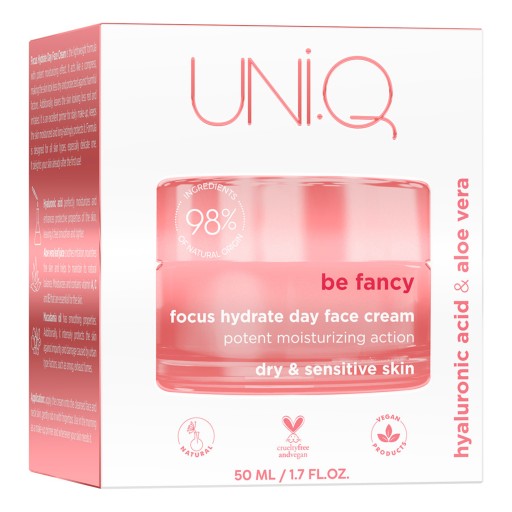 PRÍRODNÝ hydratačný DENNÝ KRÉM KYSELINA HYALURONOVÁ ALOE 50ml UNI.Q