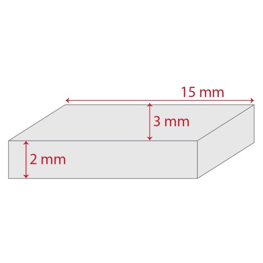 Silný plochý neodýmový magnet 15 x 3 x 2 mm 10 ks