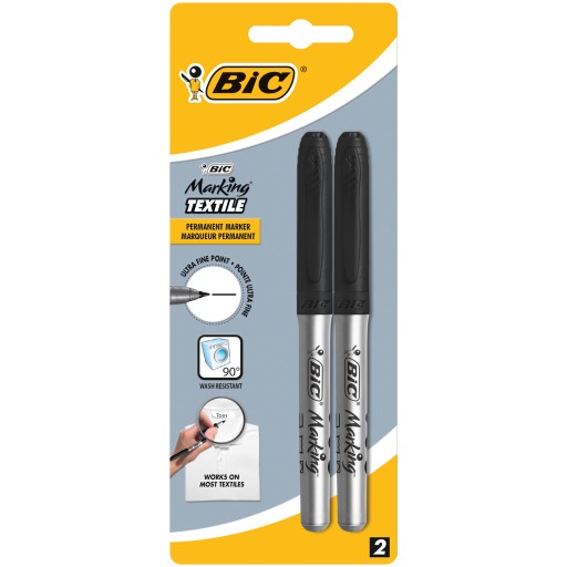 BiC Značenie Značkovač na textil 0,9mm permanentný ČIERNA 2 ks.