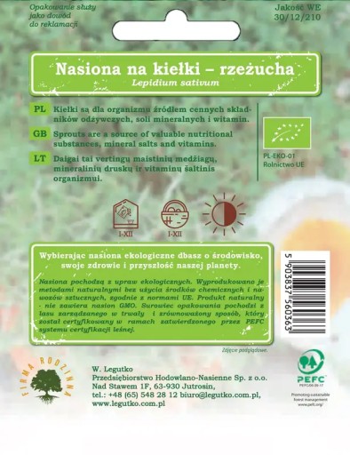 Semená na naklíčenie žeruchy 30g BIO - Semená - W. Legutko