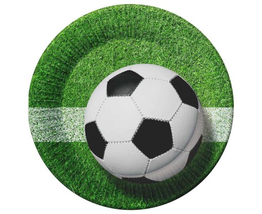 Sada futbalových tanierov a pohárov