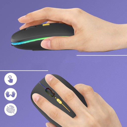 BEZDRÔTOVÁ LED BLUETOOTH MYŠ PRE PRENOSNÝ POČÍTAČ TV TICHÁ ČIERNA