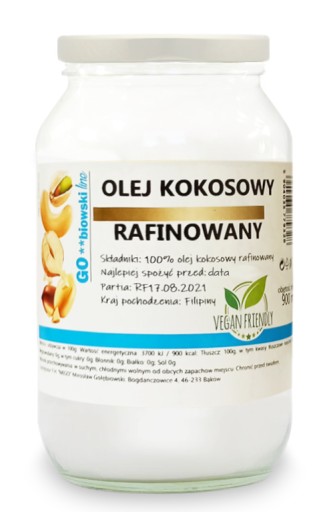 RAFINOVANÝ kokosový olej 900ml, PURE - MIGOgroup