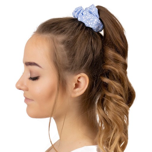 HAIR GUMBER scrunchie, MODRÉ bodky, FROTÉ