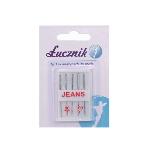 Sada 5 ihiel pre poloploché šijacie stroje, silné Łucznik Jeans 90-100